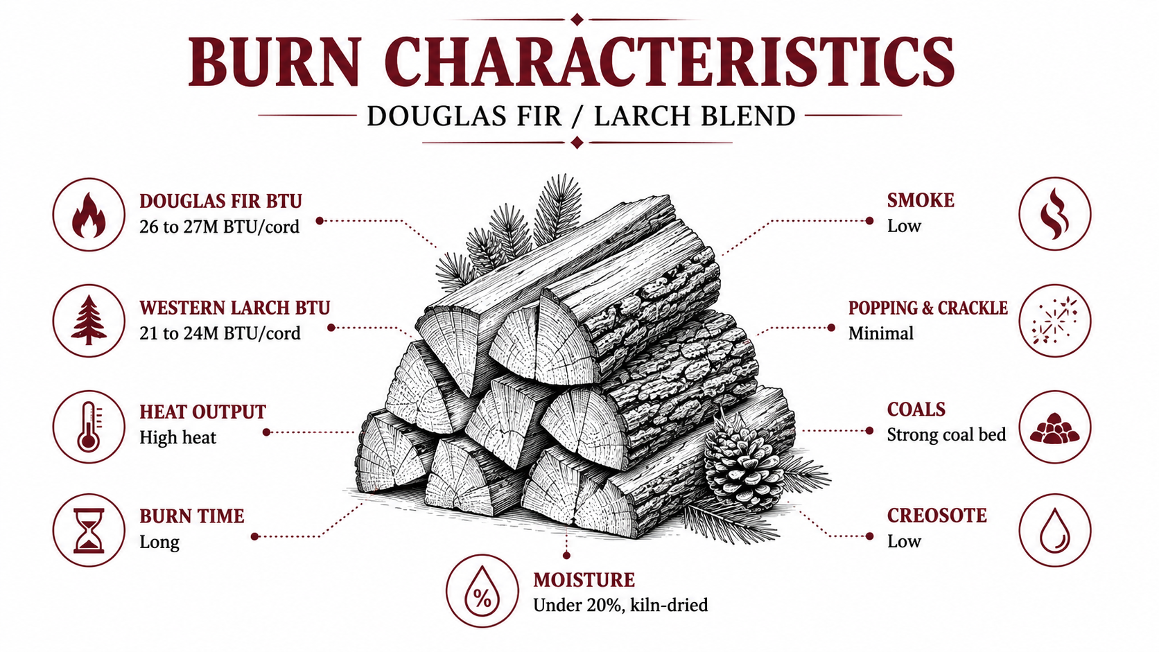Burn Larch Blend Douglas Fir Firewood Timber Ridge