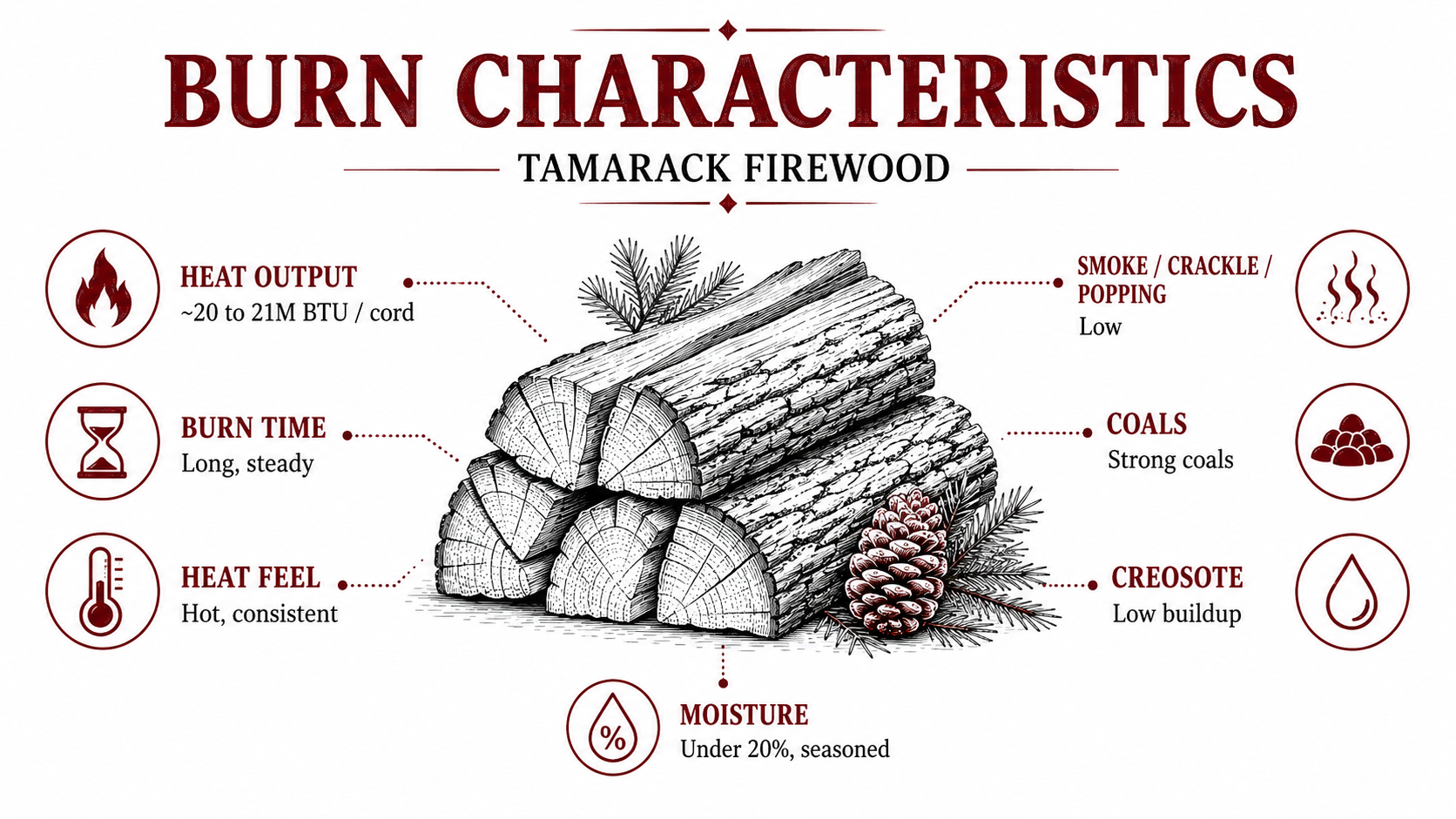 Burn Tamarack Firewood Timber Ridge