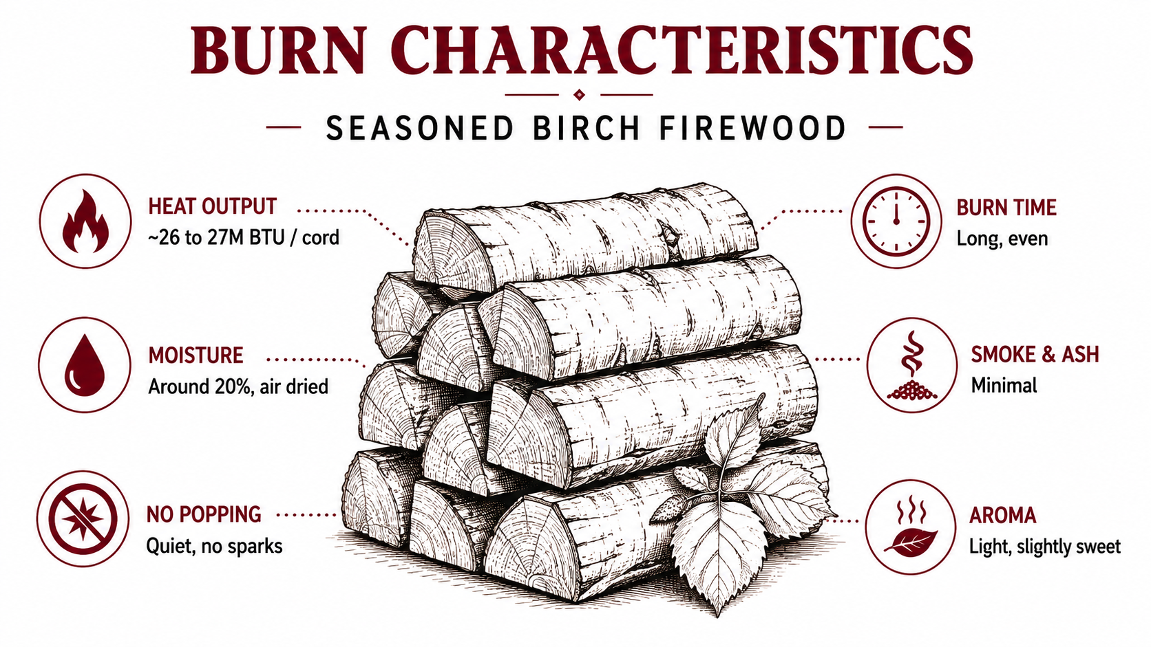 Burn Seasoned Birch Firewood Timber Ridge