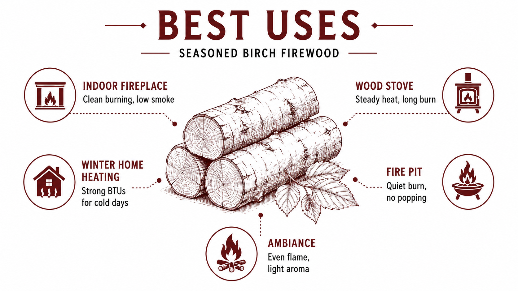 Table Seasoned Birch Firewood Timber Ridge