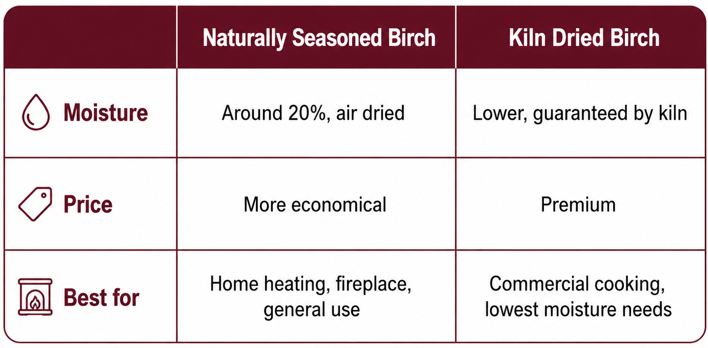 Table Seasoned Birch Firewood Timber Ridge