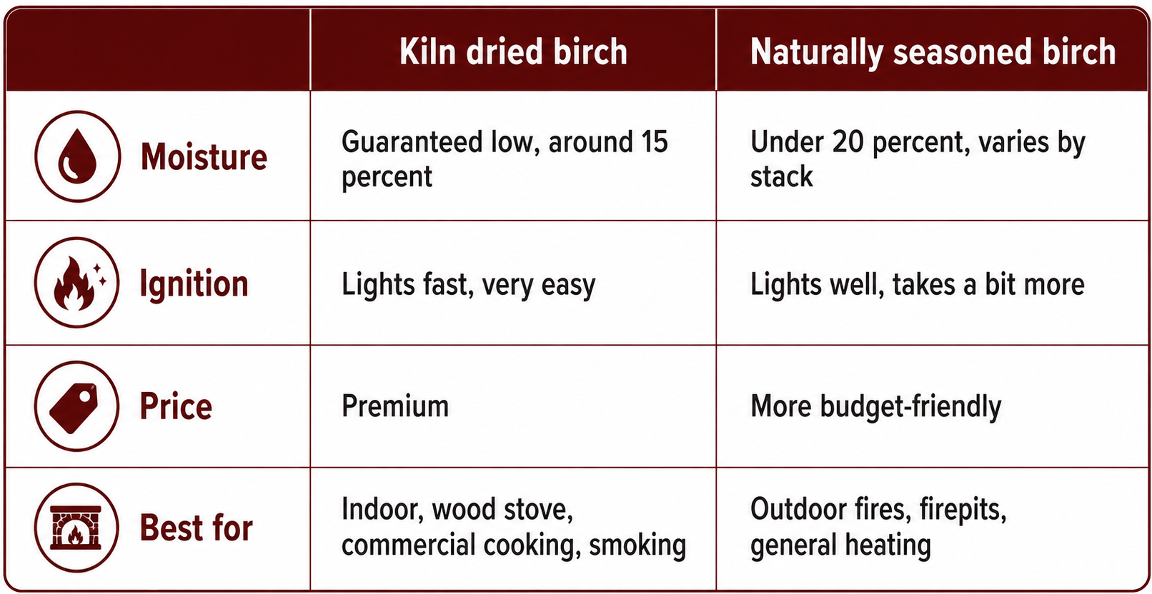 Table Kiln Dried Firewood Timber Ridge